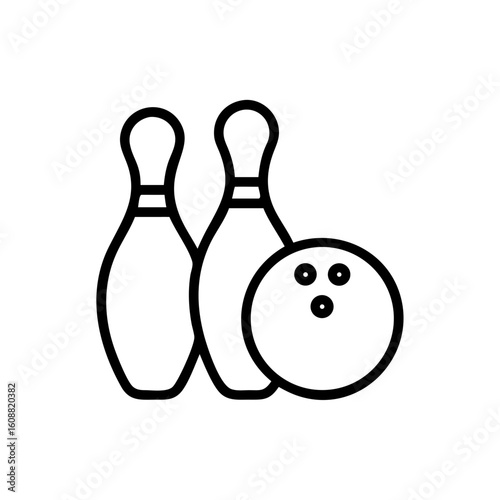 Icon of a bowling ball and pins representing the sport
