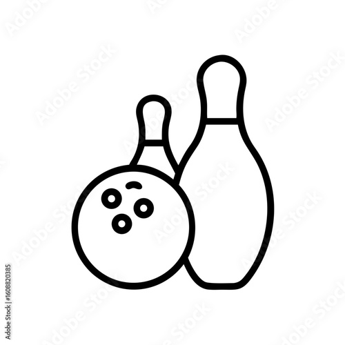 Icon of a bowling ball and pins representing the sport
