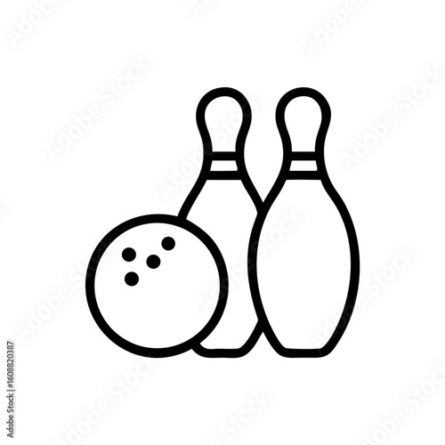 Icon of a bowling ball and pins representing the sport