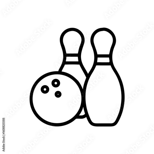 Icon of a bowling ball and pins representing the sport