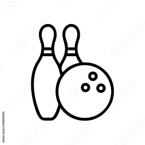 Icon of a bowling ball and pins representing the sport