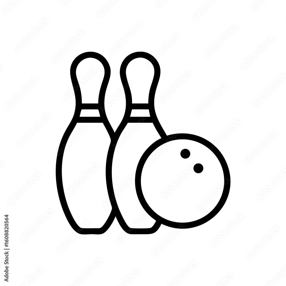 Fototapeta premium Icon of a bowling ball and pins representing the sport