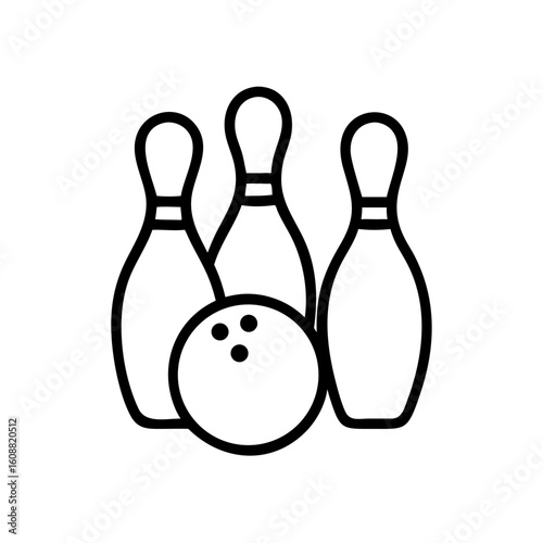 Icon of a bowling ball and pins representing the sport