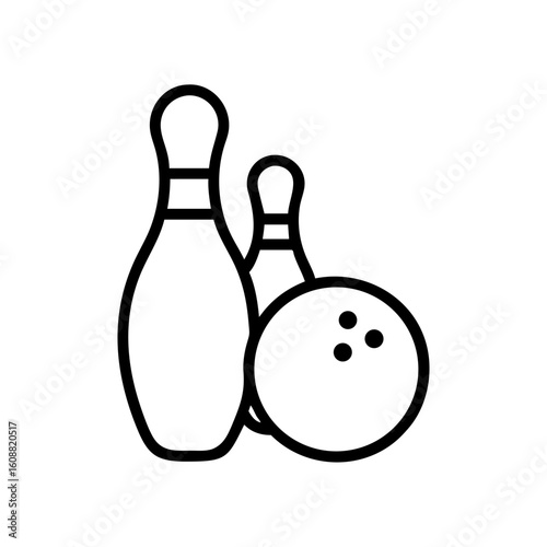 Icon of a bowling ball and pins representing the sport