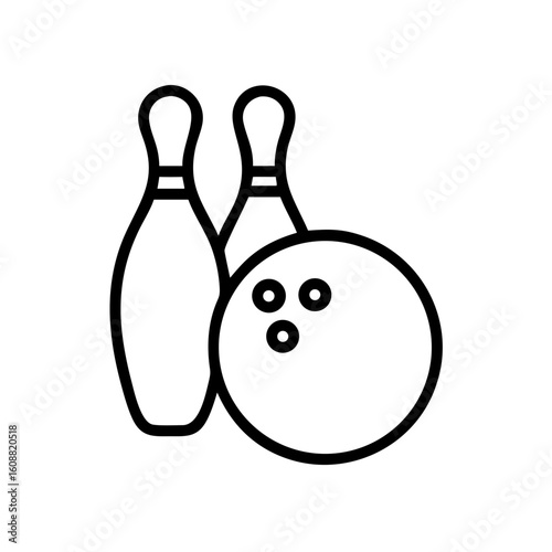 Icon of a bowling ball and pins representing the sport