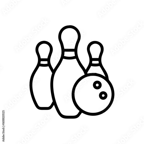 Icon of a bowling ball and pins representing the sport