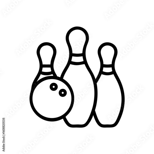 Icon of a bowling ball and pins representing the sport