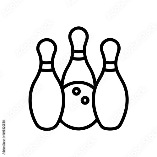 Icon of a bowling ball and pins representing the sport