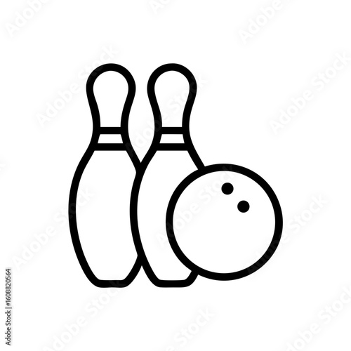 Icon of a bowling ball and pins representing the sport