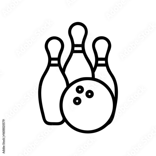 Icon of a bowling ball and pins representing the sport