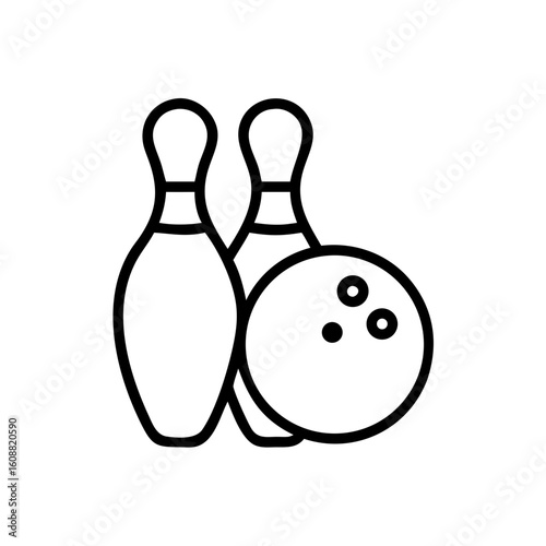 Icon of a bowling ball and pins representing the sport