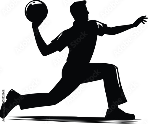 Silhouette of a bowler in action preparing to throw a ball new 2025 trendy