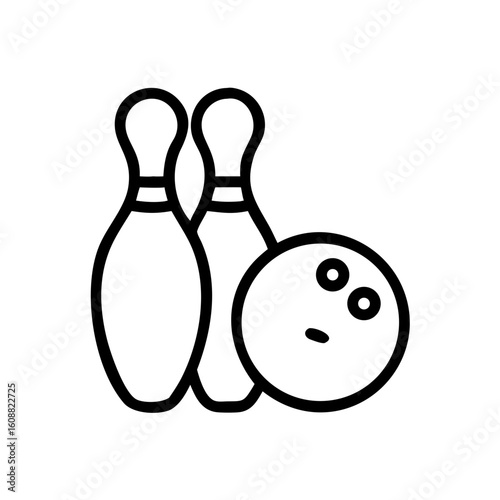 Icon of a bowling ball and pins representing the sport