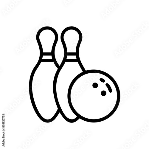 Icon of a bowling ball and pins representing the sport