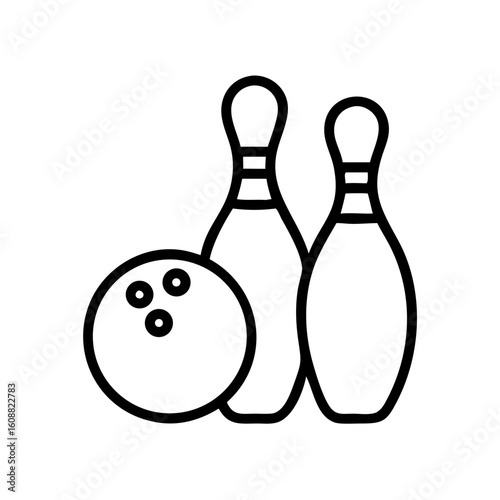 Icon of a bowling ball and pins representing the sport