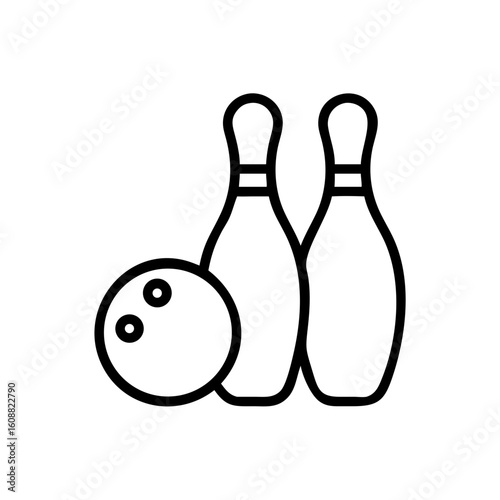 Icon of a bowling ball and pins representing the sport