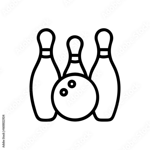 Icon of a bowling ball and pins representing the sport