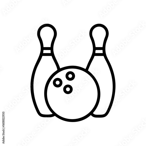 Icon of a bowling ball and pins representing the sport