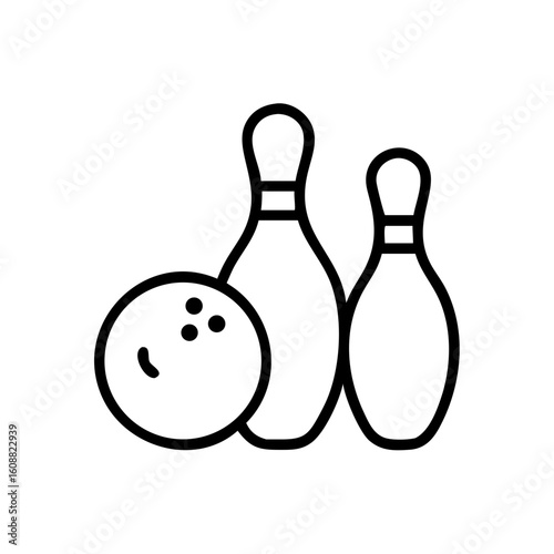 Icon of a bowling ball and pins representing the sport