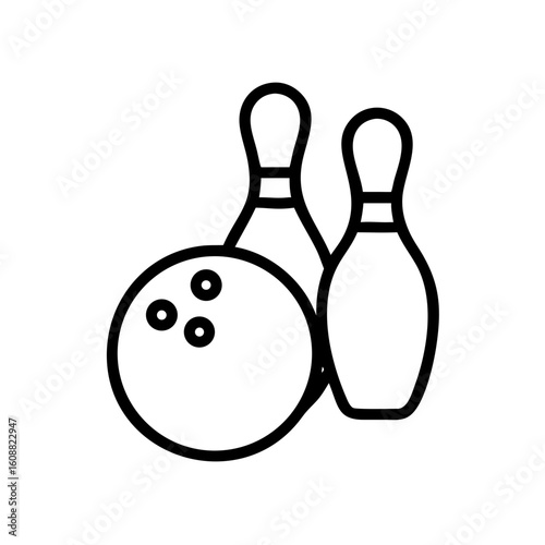 Icon of a bowling ball and pins representing the sport