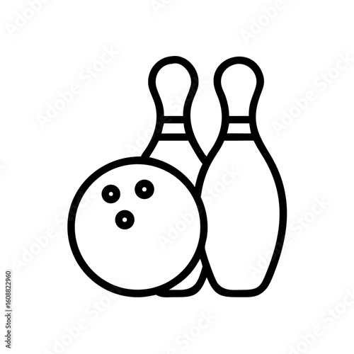 Icon of a bowling ball and pins representing the sport