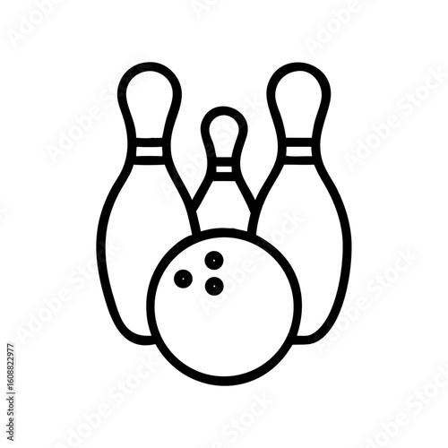 Icon of a bowling ball and pins representing the sport