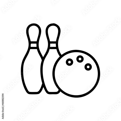 Icon of a bowling ball and pins representing the sport
