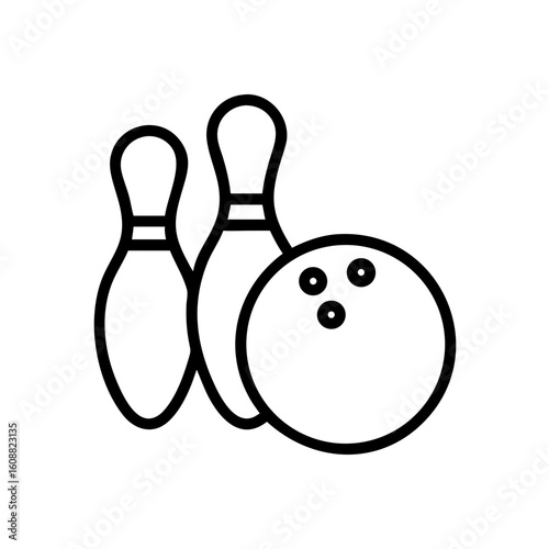 Icon of a bowling ball and pins representing the sport