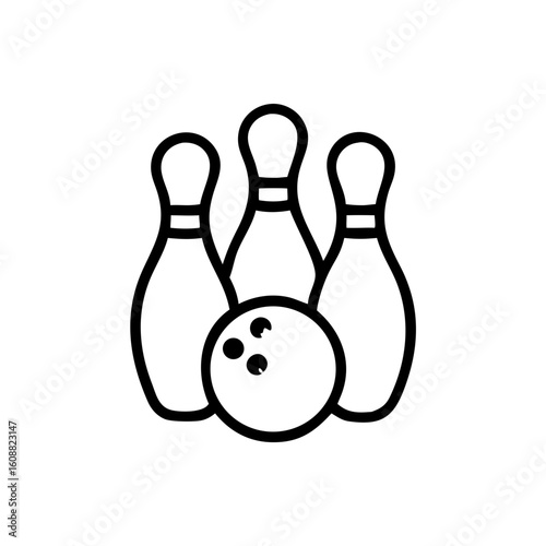 Icon of a bowling ball and pins representing the sport