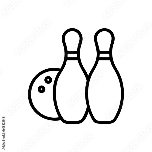 Icon of a bowling ball and pins representing the sport