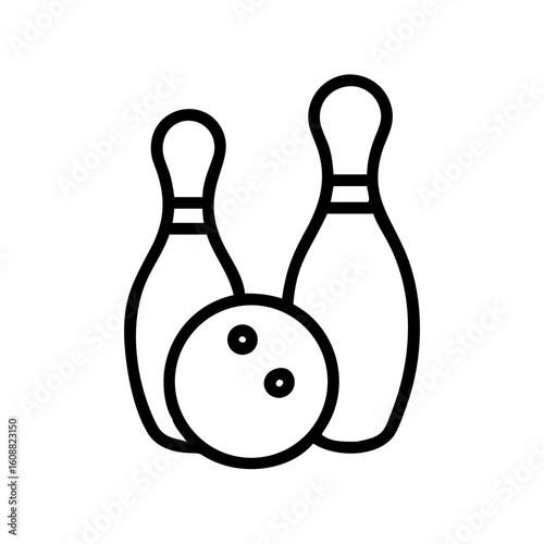 Icon of a bowling ball and pins representing the sport