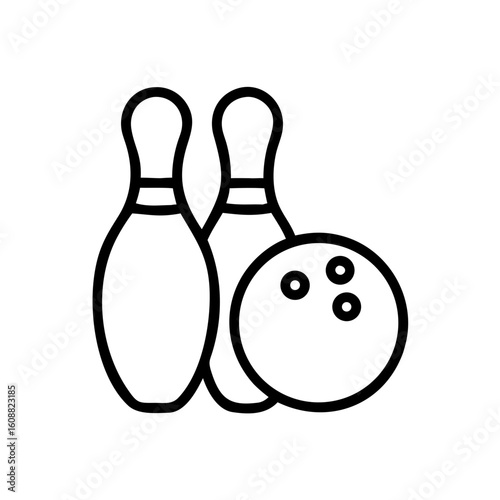Icon of a bowling ball and pins representing the sport