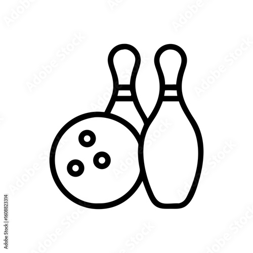 Icon of a bowling ball and pins representing the sport