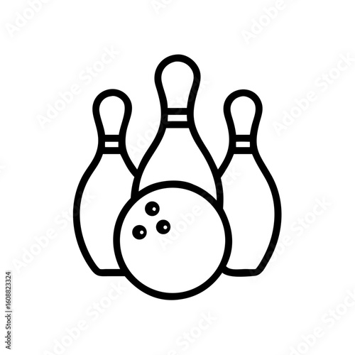 Icon of a bowling ball and pins representing the sport