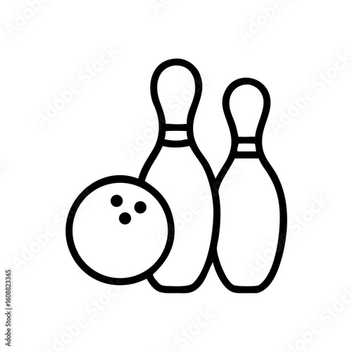 Icon of a bowling ball and pins representing the sport