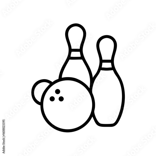 Icon of a bowling ball and pins representing the sport