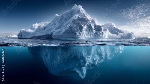 Wallpaper Mural A massive iceberg floating in the ocean with its reflection visible beneath the clear blue water, showcasing the beauty of polar landscapes. Torontodigital.ca