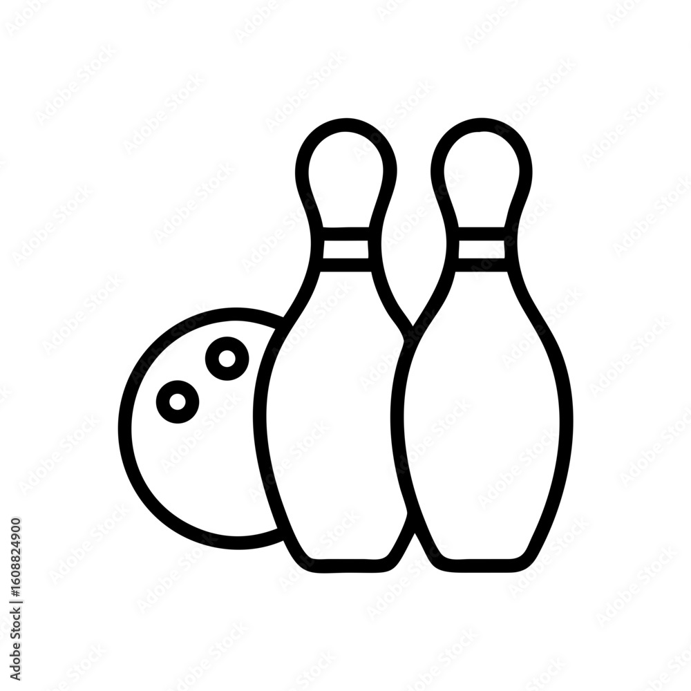 Fototapeta premium Icon of a bowling ball and pins representing the sport