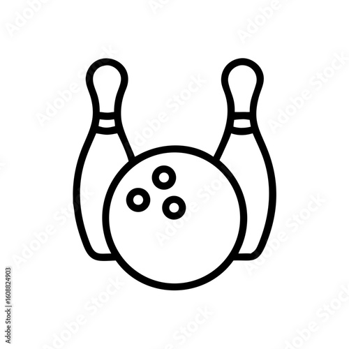 Icon of a bowling ball and pins representing the sport