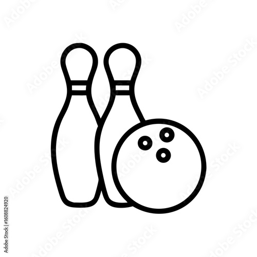 Icon of a bowling ball and pins representing the sport