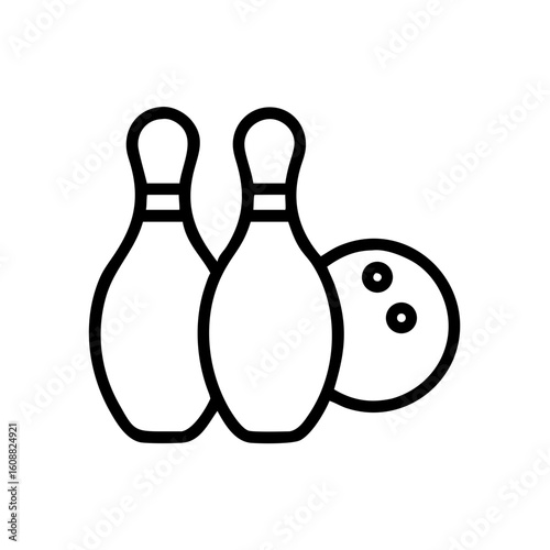 Icon of a bowling ball and pins representing the sport