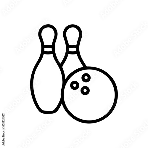 Icon of a bowling ball and pins representing the sport
