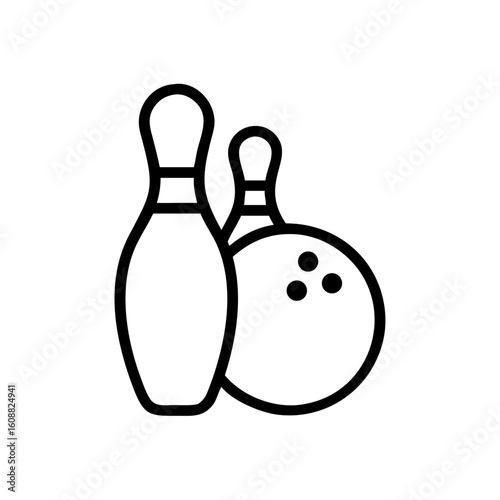 Icon of a bowling ball and pins representing the sport