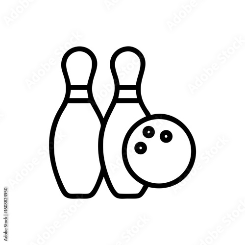 Icon of a bowling ball and pins representing the sport