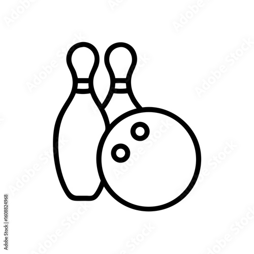 Icon of a bowling ball and pins representing the sport
