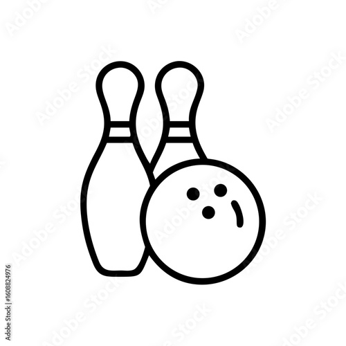 Icon of a bowling ball and pins representing the sport