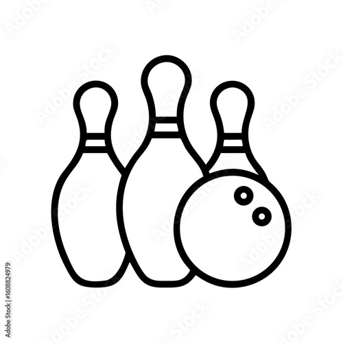 Icon of a bowling ball and pins representing the sport