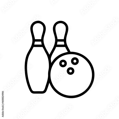 Icon of a bowling ball and pins representing the sport