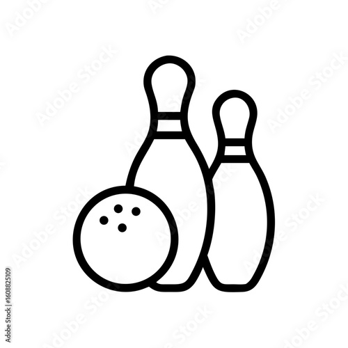 Icon of a bowling ball and pins representing the sport