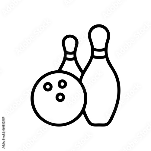 Icon of a bowling ball and pins representing the sport